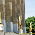 Eight gilded statues on the 'Rights of Man' terrace